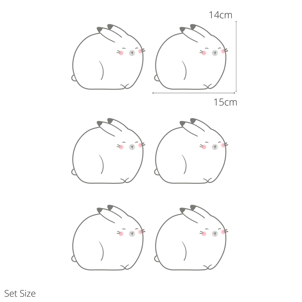 Anse the Arctic hare wall sticker size guide – set size dimensions for kids’ bedroom walls