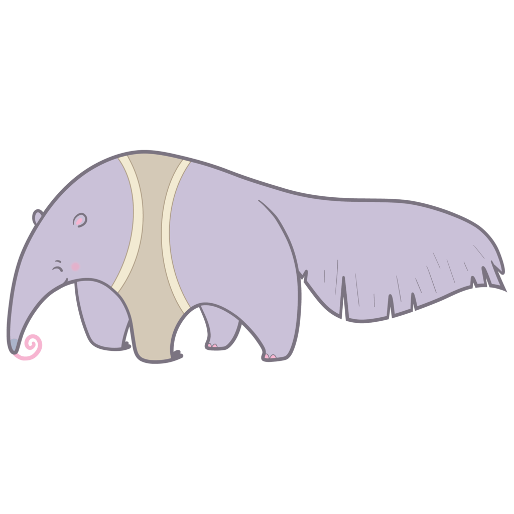 Anita the Anteater wall sticker for kids – cute design for bedrooms, nurseries, and playrooms
