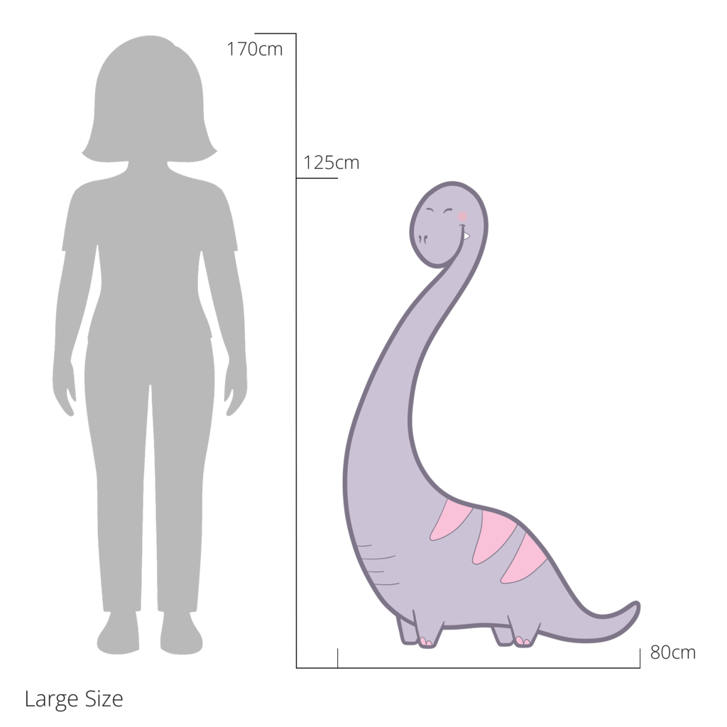 Bernie the Brachiosaurus wall sticker size guide – large size dimensions for kids’ bedroom walls