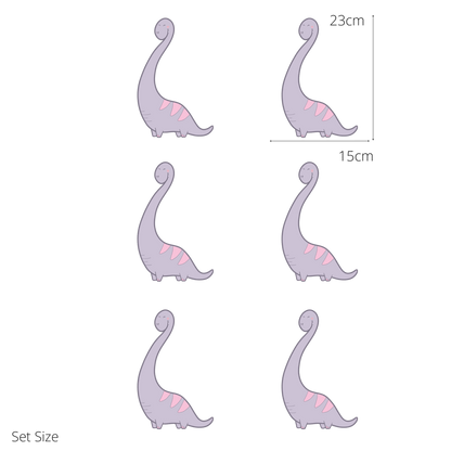 Bernie the Brachiosaurus wall sticker size guide – set size dimensions for kids’ bedroom walls