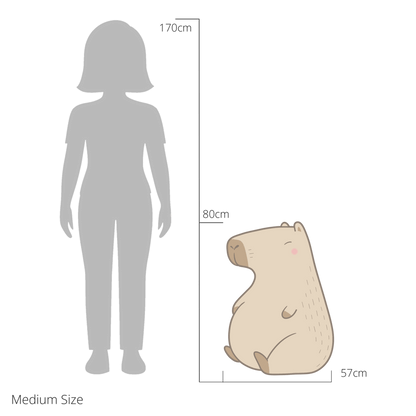 Carlos the Capybara wall sticker size guide – medium size dimensions for kids’ bedroom walls