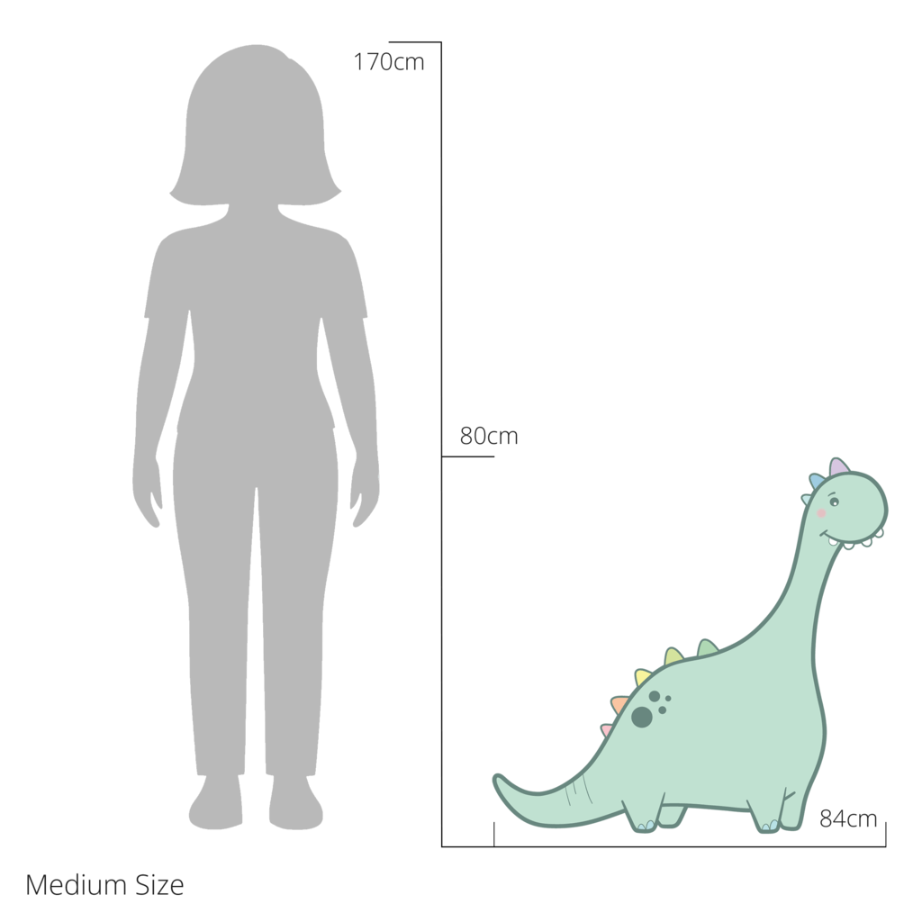 Dottie the Diplodocus wall sticker size guide – medium size dimensions for kids’ bedroom walls