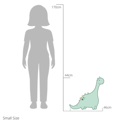 Dottie the Diplodocus wall sticker size guide – small size dimensions for kids’ bedroom walls