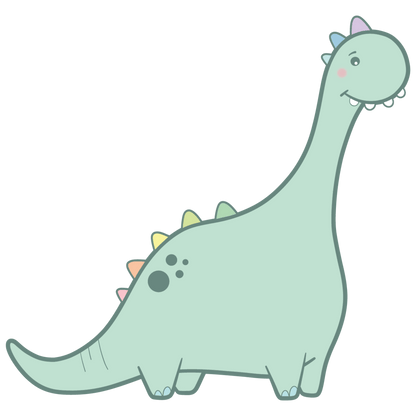 Dottie the Diplodocus wall sticker for kids – cute design for bedrooms, nurseries, and playrooms

