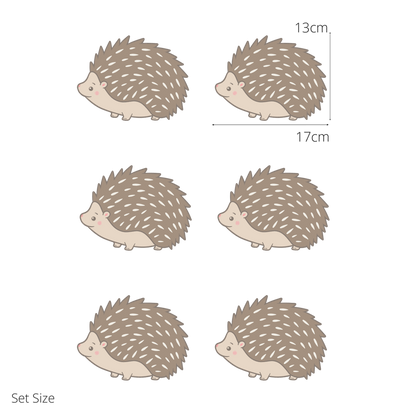 Harry the Hedgehog wall sticker size guide – set size dimensions for kids’ bedroom walls