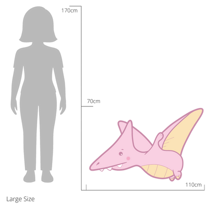 Petra the Pterodactyl  wall sticker size guide – large size dimensions for kids’ bedroom walls