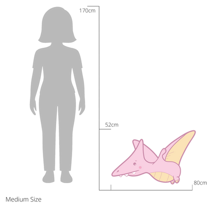 Petra the Pterodactyl  wall sticker size guide – medium size dimensions for kids’ bedroom walls