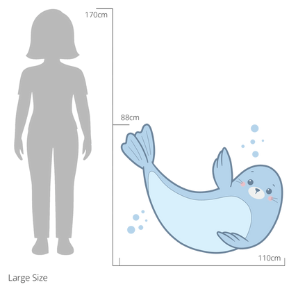 Sandy the Seal wall sticker size guide – large size dimensions for kids’ bedroom walls