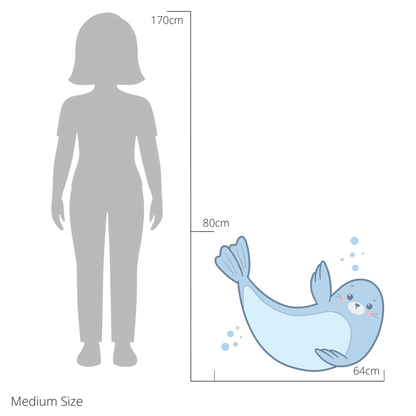 Sandy the Seal wall sticker size guide – medium size dimensions for kids’ bedroom walls