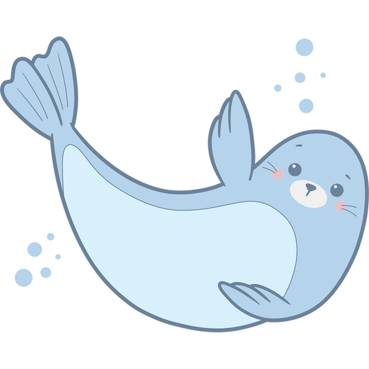 Sandy the Seal wall sticker for kids – cute design for bedrooms, nurseries, and playrooms