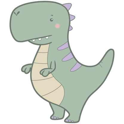 Travis the T-rex wall sticker for kids – cute design for bedrooms, nurseries, and playrooms

