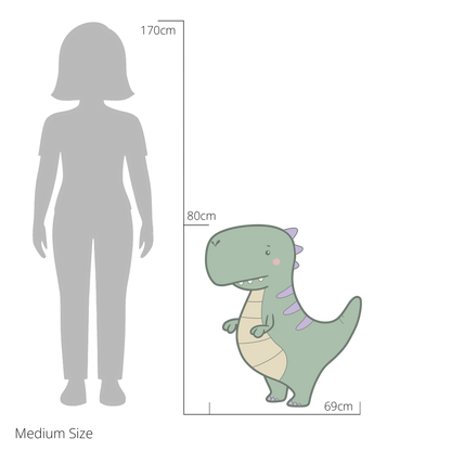 Travis the T-rex wall sticker size guide – medium size dimensions for kids’ bedroom walls
