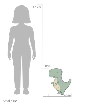 Travis the T-rex wall sticker size guide – small size dimensions for kids’ bedroom walls