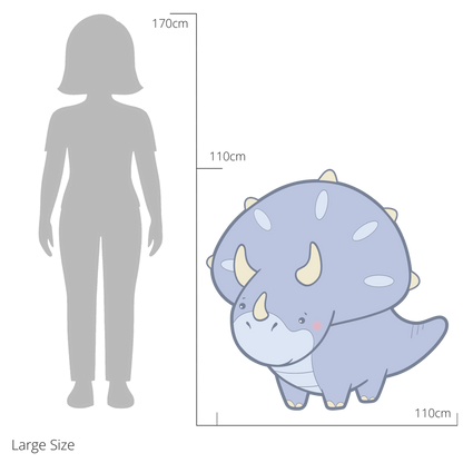Tracy the Triceratops wall sticker size guide – large size dimensions for kids’ bedroom walls