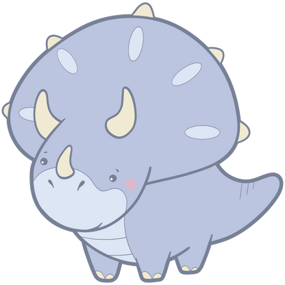 Tracy the Triceratops wall sticker for kids – cute design for bedrooms, nurseries, and playrooms