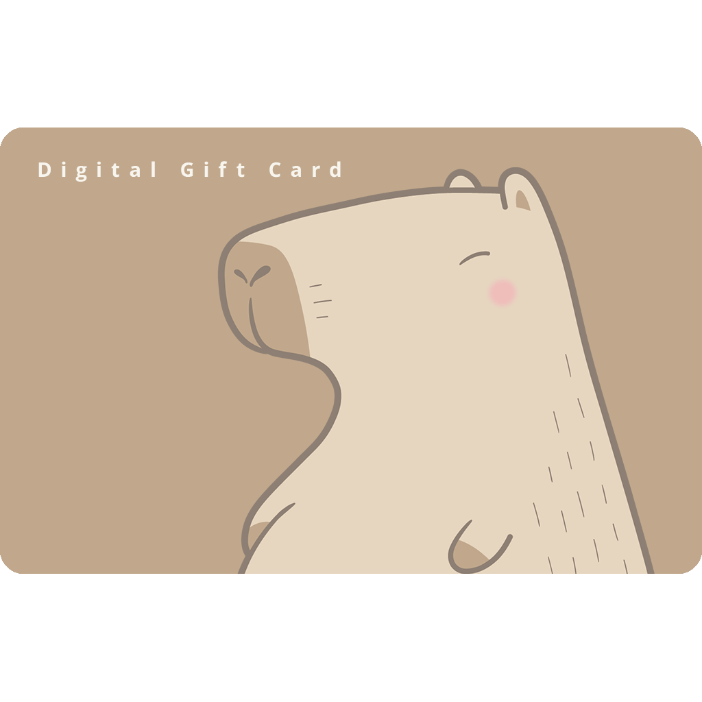 TinyTails gift card showing playful animal sticker designs for children